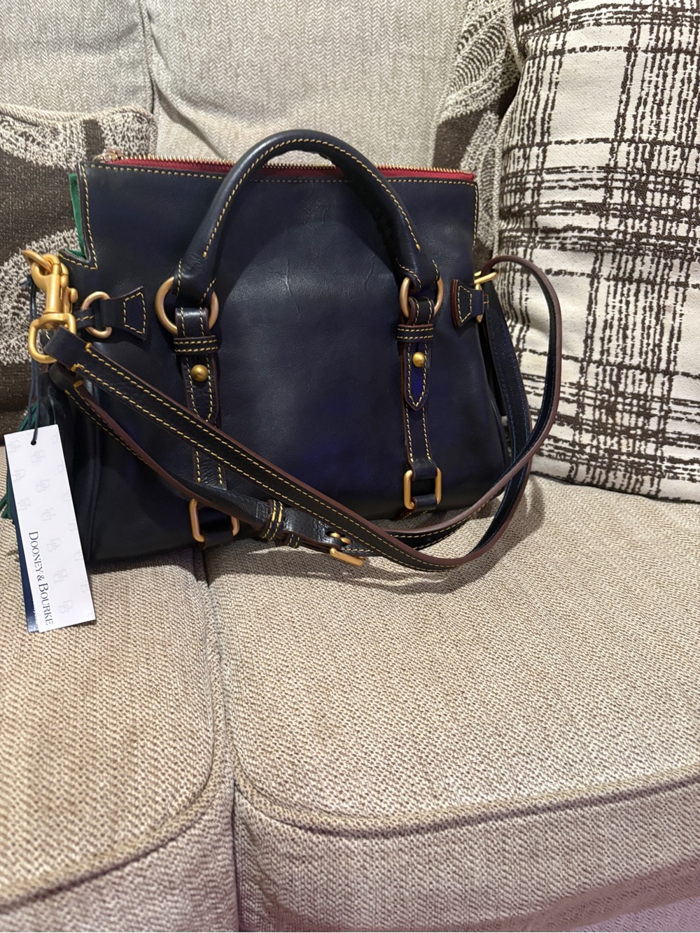 Dooney & Bourke Florentine Mini Satchel Navy Leather - Picture 2 of 13